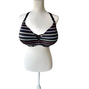 Torrid XO Plunge Push-Up Bra 44DD Criss Cross Front Underwire Padded  Striped